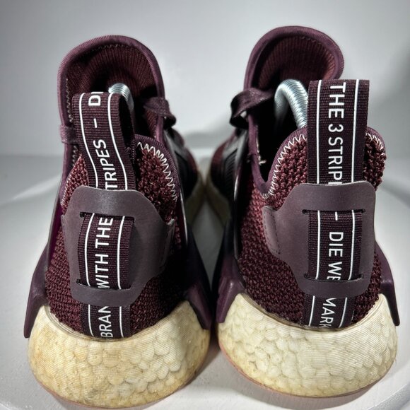 Adidas NMD XR1 Womens Size 8 Running Shoes Knit Sneakers Burgundy Red Boost Walk - Picture 7 of 13